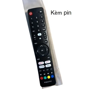 tay điều khiển remote từ xa tivi asiatic có giọng nói NETFLIX và YOUTUBE chính hãng-kèm pin-tay đầu bấm tivi asiatic