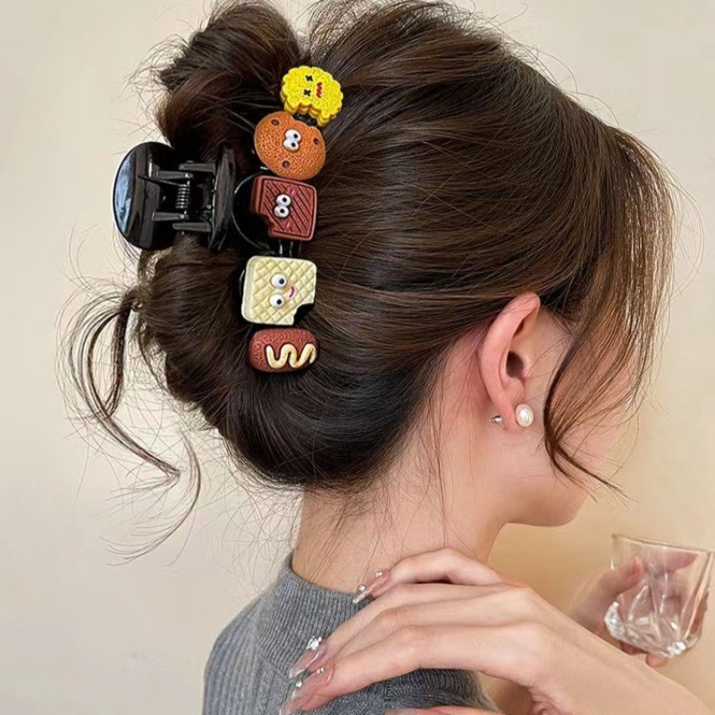 Phụ Nữ Hoạt Hình Kẹp 2025 Phong Cách Mới Cá Mập Kẹp Lớn Nữ Phụ Kiện Tóc