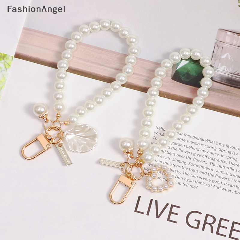 Fashionangel 1 DIY Khóa Vòng Móc Chìa Khóa Túi Mặt Dây Chuyền Móc Khóa Vỏ Điện Thoại Di Động Dây Xích Ngọc Trai Dây Túi Mặt Dây Chuyền Phụ Kiện Trang Trí TH
