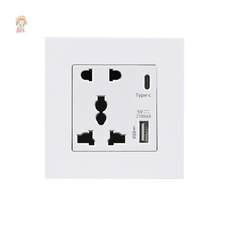 Twe Power 2100MA Ổ cắm USB Bảng điều khiển thủy tinh pha lê 13A UK Wall Type C Ổ cắm giao diện VN