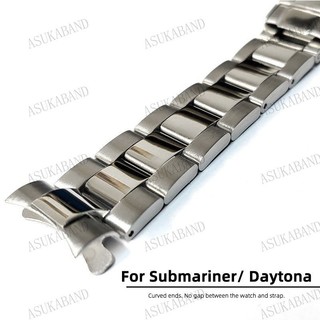 Dây đeo đồng hồ thép không gỉ đầu cong 20mm cho Submariner Water Ghost Daytona, vòng Oyster nam nữ, dây Oyster Diver thể thao