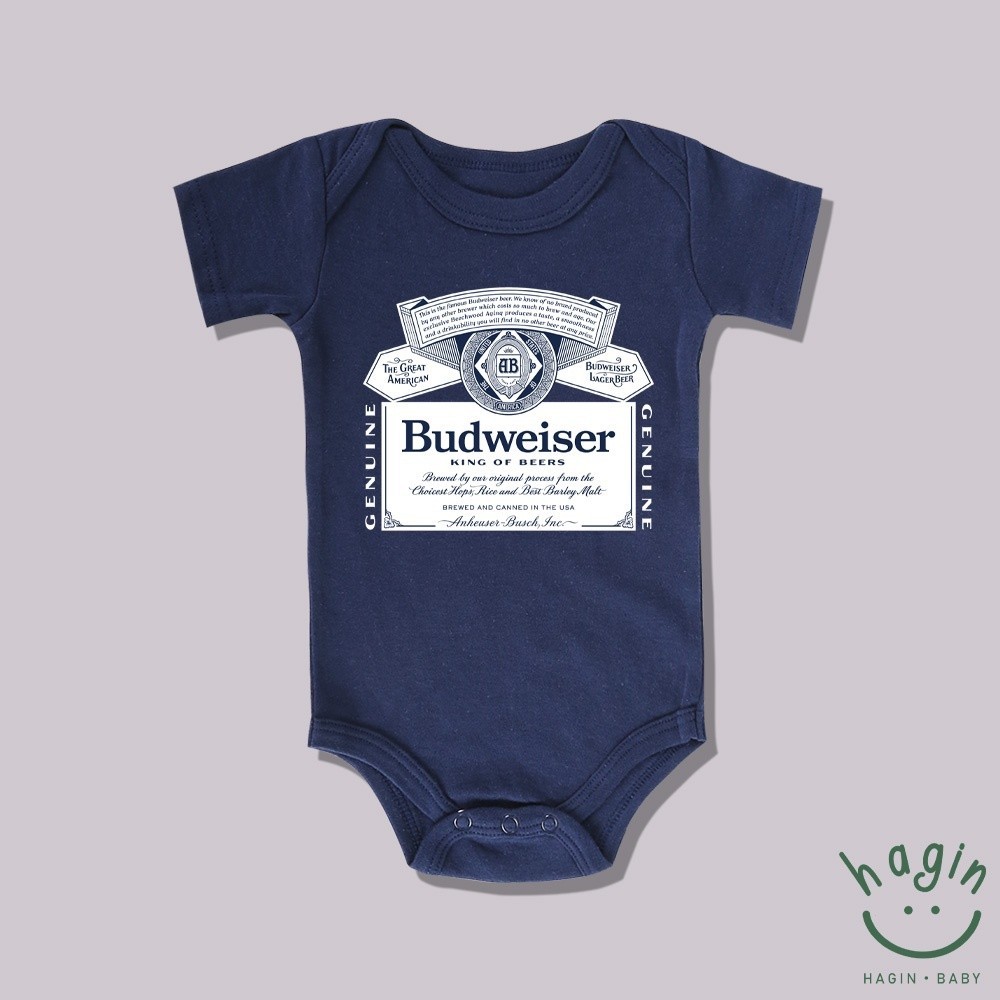 Haginbaby Chủ Đề Thực Phẩm Budweiser Bia Bé Onesie Hàng Tháng Cột Mốc Romper Cho Bé UUI4