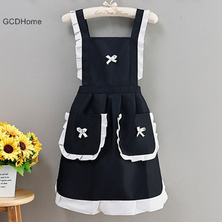 Gcdhome Trang phục hầu gái dễ thương, Tạp dề chống dầu và vết bẩn có dây thắt lưng, Quần áo làm việc nhà bếp và nhà hàng HOT