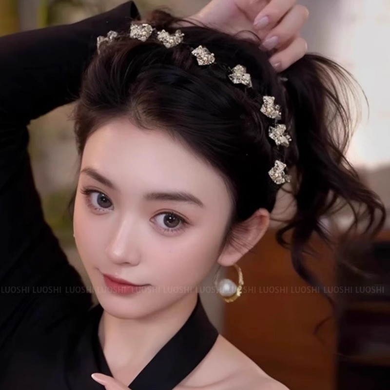 2025 Phong Cách Mới Băng Đô Flash Kim Cương Đầu Phụ Kiện Tóc Thời Trang