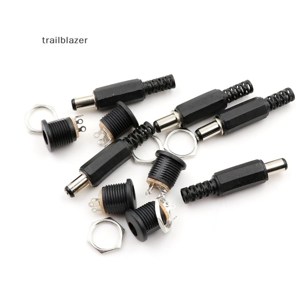Trailblazer 10 Chiếc 5.5mm x 2.1mm Nam Cắm Điện Kết Nối Khóa Vít Nữ Bảng Điều Khiển Ổ Cắm Mới