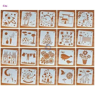 20 Chiếc DIY Plant Vẽ Nhanh Stencil Chất Liệu PET Có Thể Tái Sử Dụng Sơn Nghệ Thuật Stencil