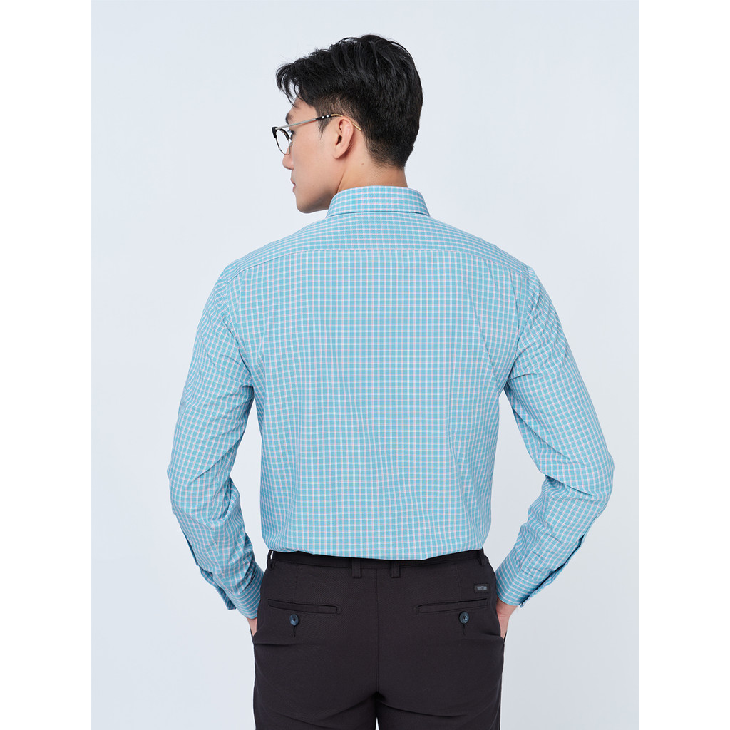 Sơ mi dài tay vạt tròn VIETTIEN vải sợi tre phom REGULAR VT00000306