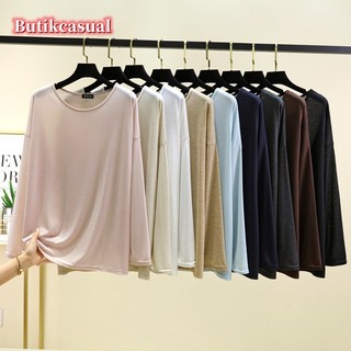 Phụ Nữ Chống Nắng Dài Tay Áo Thun Xuân Hè Tencel Rời size Lớn Cổ Tròn Áo