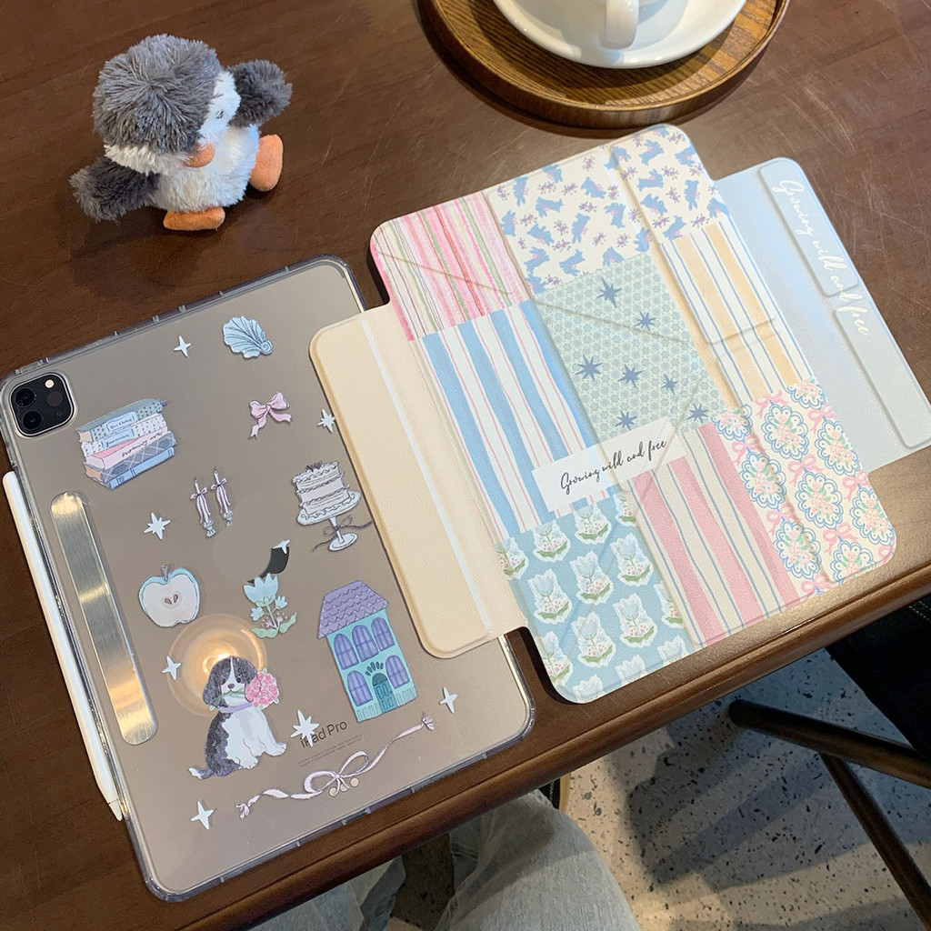 Vỏ Có Thể Tháo Rời Cho Mini6 Mini7 IPad 5 6 7 8 9 Air Air Air2 Air4 Air5 Air6 10.9 "Pro11 Pro12,9 2018 2020 A16 Air M2 Pro M4 11 13 2024 Bao Da Hoa Động Vật