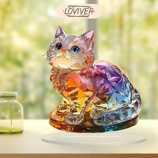 LOVIVER Mèo Con Để Bàn Trang Trí Tượng Mèo Quà Tặng Thủ Công Chống Thấm Nước Để Bàn Điêu Khắc Cho Bàn Kệ Lò Sưởi Lối Vào Tủ Nhà