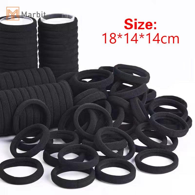 Marbit 100 Chiếc Màu Đen Tóc Cho Nữ Bé Gái Băng Đô Quấn Tóc Cao Su Đàn Hồi Cao Dây Buộc Tóc Đuôi Ngựa Giá Đỡ Scrunchies Accessorie Mới