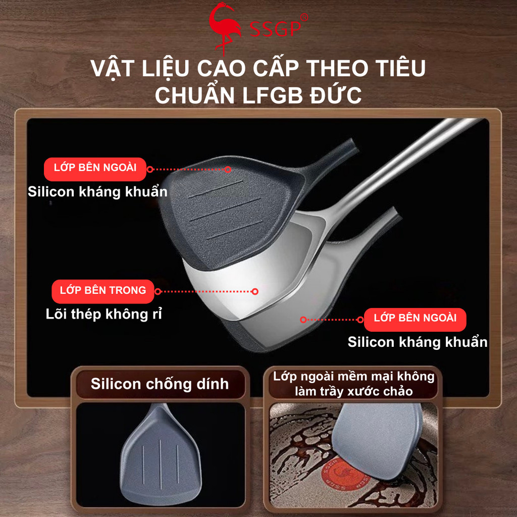 Sạn Xẻng silicon Frankfurt của SSGP, sạn silicon chịu nhiệt , sạn silicon nấu ăn sạn nhựa vá silicon