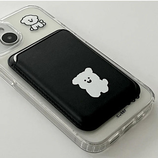 Hộp đựng thẻ ví họa tiết chó con dễ thương cho iPhone 11pro 13 12 15pro 15promax 14 14promax 14pro 16 16plus 16Promax