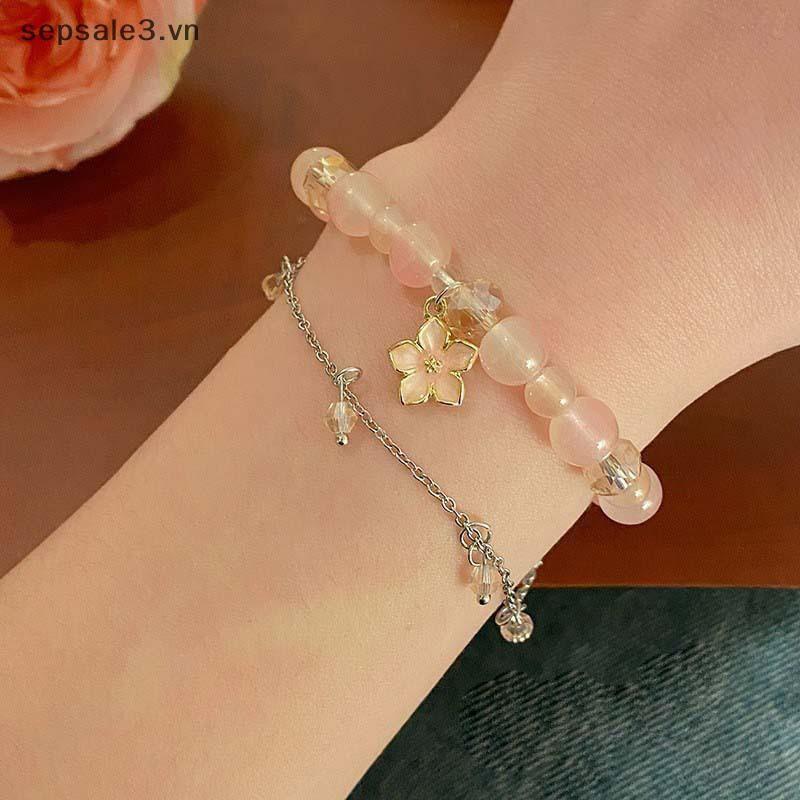 # Sepsale # Mặt dây chuyền ngôi sao Vòng tay xu hướng Vòng tay đính cườm pha lê ngọt ngào dành cho nữ Thời trang bé gái Quà tặng trang sức sang trọng nhẹ nhàng.