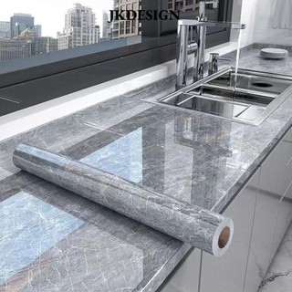 Giấy dán tường gạch JKDESIGN, Miếng dán tường mặt bàn bếp 60cmx2m chống dầu, Phim cải tạo bếp bằng đá cẩm thạch chống thấm nước bền bỉ