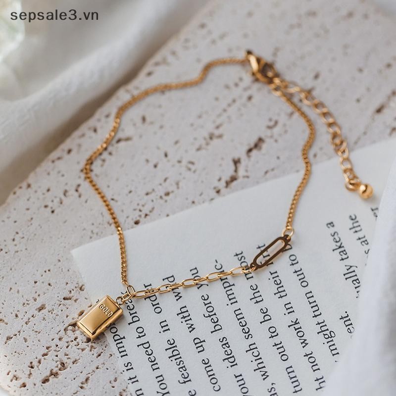 # Sepsale # Vòng chân bằng thép titan đơn giản dành cho nữ Vòng chân 18K nâng cao dành cho nữ Quà tặng phụ kiện vòng chân tình yêu.