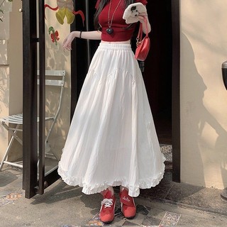 S-5XL Size Lớn Váy Dài Nữ Phong Cách Nhẹ Nhàng Váy Màu Trơn Nữ Mùa Hè Mỡ MM Bao Bụng Ôm Hơn Nhìn Váy Phong Cách Takamori Váy Phù Hợp Với Tất Cả Các Trận Đấu Hình Quả Lê Body Drape a-Line Váy Size Vừa Lớn Nữ