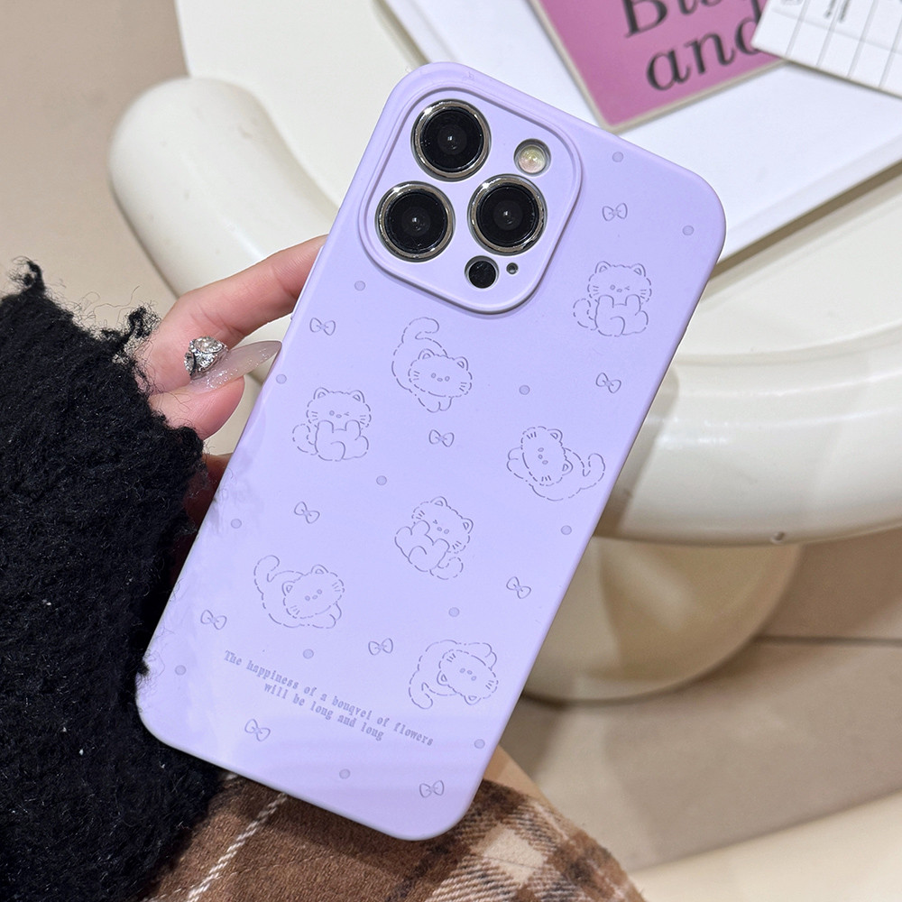Ốp điện thoại silicon lỏng toàn màn hình cho mèo cho iPhone 17 Pro Max 16 15 14 13 12 Pro Max 11 Vỏ bảo vệ chống sốc
