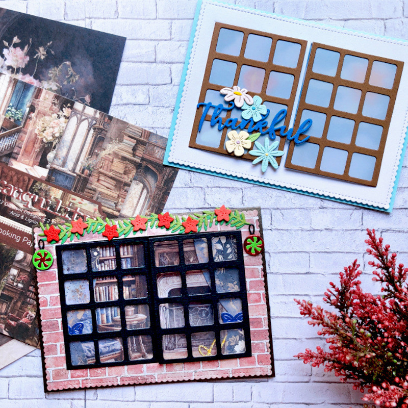 Cắt khuôn Cutting Dies Cửa sổ kim loại dập nổi Scrapbooking khắc mẫu