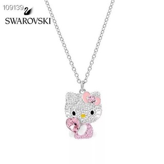 Hàng giao ngay, dây chuyền trái tim dễ thương HELLO KITTY với các chi tiết pha lê Swarovski, mặt dây chuyền mèo KT hồng Schwarzkopf! Quà tặng đầu tiên cho bạn gái dễ thương