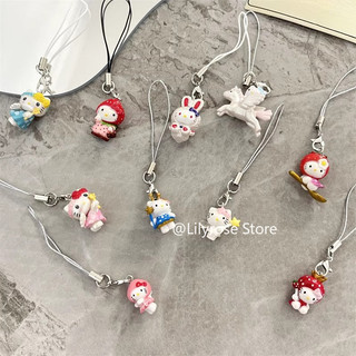 Dây đeo điện thoại & Móc khóa Phụ kiện cho điện thoại Phiên bản Mini dễ thương KT Cat Melody DIY Chain CCD Túi máy ảnh Mặt dây chuyền