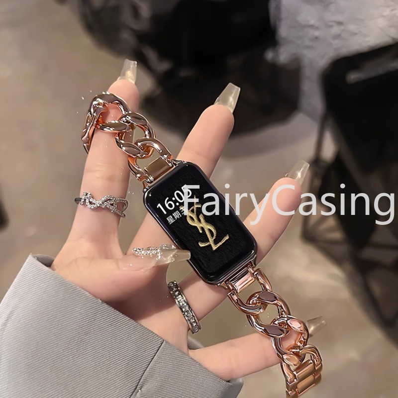 Dành Cho Huawei Band 11 10 9 8 Dây Đeo Bằng Thép Không Gỉ Correa Huawei Band 11pro Quyến Rũ Kim Loại Thay Thế Vòng Tay Phụ Kiện Watchband