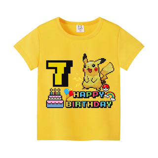 Áo thun PokemonT Pikachu Hoạt Hình 1-9 Tuổi Tiệc Sinh Nhật Áo Cotton Tay Ngắn Cho Trẻ Em Quà Tặng Sinh Nhật