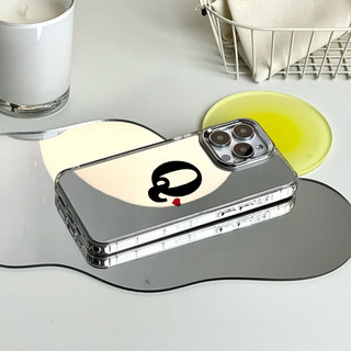 Ốp điện thoại bảng chữ cái đơn giản cho iPhone 16 / 15 / 14 / 13 / 12 / 11 / PRO MAX / MINI / PLUS / X / XR gương chống rơi và chống sốc Vỏ bảo vệ lỗ lớn