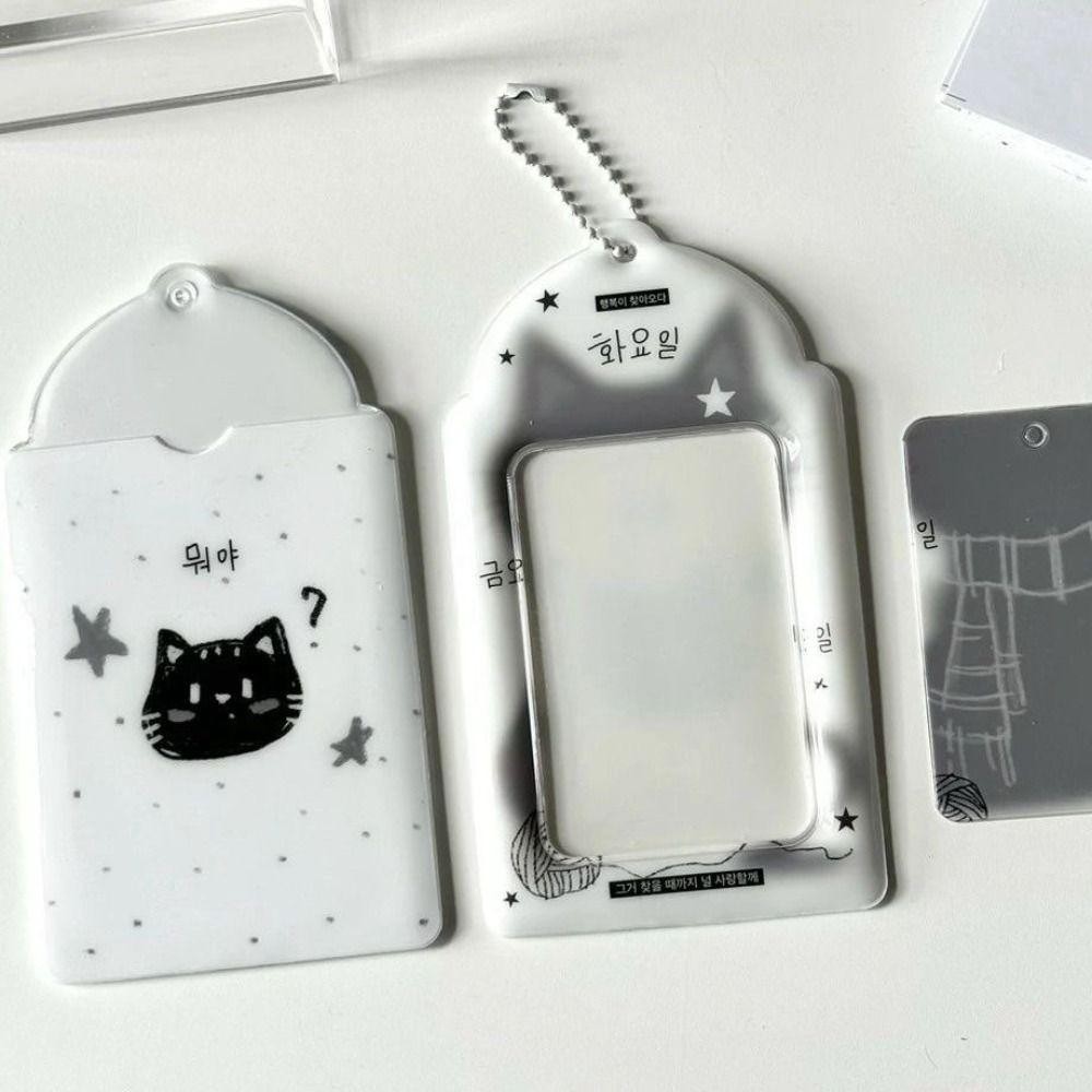 Thẻ Photocard FANSIN, Hộp đựng ảnh 3 inch Hộp đựng thẻ Photocard mèo đen, Tay áo thẻ đa chức năng