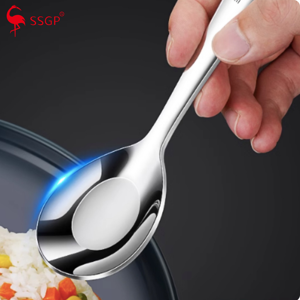 Muỗng ăn cơm inox 316 đáy tròn SSGP Muỗng inox nhỏ lớn Muỗng canh Muỗng inox cao cấp Thìa inox 304,