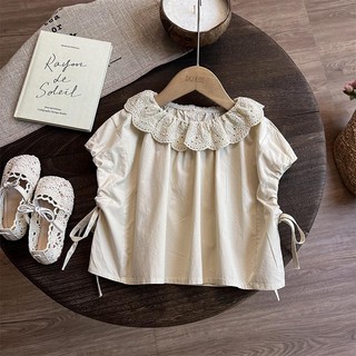 Áo thun ngắn tay cho bé gái mùa hè + quần dài hoa hai mảnh, bộ thời trang mới mùa hè, phong cách Mori, trang phục mùa hè cho trẻ em, bộ quần hoa chống muỗi cho bé gái