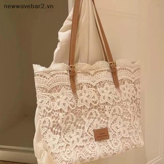 [Mới] Nữ Ren Trắng Thêu Hoa Tote Mùa Hè Đi Biển Du Lịch Kỳ Nghỉ Đi Biển Túi Đeo Vai Túi Xách Retro.