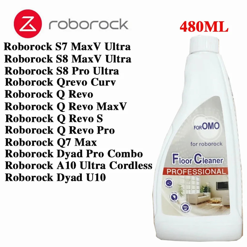 Giải pháp làm sạch sàn 480ML cho Roborock S8 Pro Ultra / S7 MaxV Ultra / Dyad / S7 Bộ phận máy hút bụi Robot lau nhà Kháng khuẩn OMO
