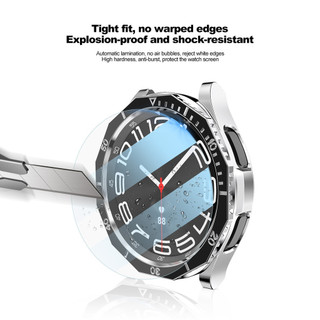 Ốp Lưng 3 Trong 1 + Vòng Viền + Phim Kính Cho Samsung Galaxy Watch 6 Classic 47MM 43MM Bảo Vệ Màn Hình Galaxy Watch 6 Ốp Lưng Cổ Điển
