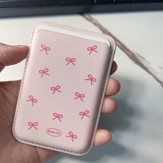 Nơ màu hồng Hộp đựng thẻ ví đáng yêu Thích hợp cho vỏ iphone 15promax Ví đựng thẻ điện thoại