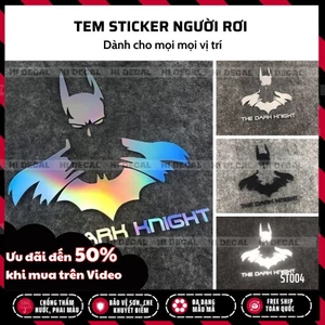 Sticker tem người rơi Batman phản quang dán đa vị trí laptop xe hơi |ST004| Hình dán chống thấm nước chống phai màu