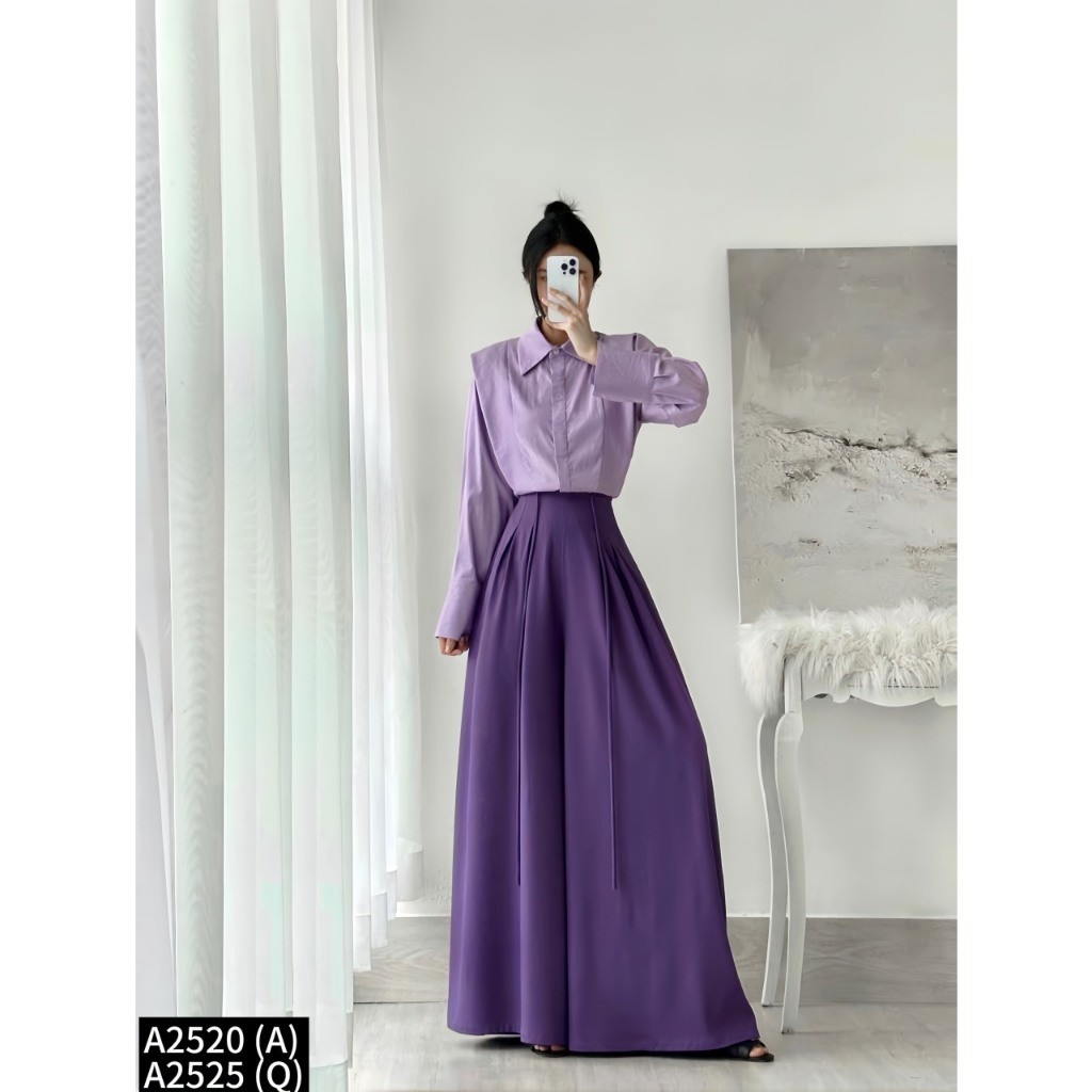 Quần culottes váy cạp cao ống rộng Siêu hách dáng cho các chị em công sở A2525