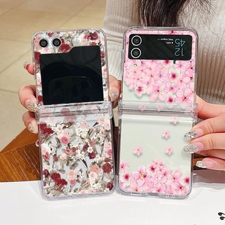 Làm Mới Họa Tiết Hoa Hồng Vỏ Cho Samsung Galaxy Z Flip 5 Flip 4 Flip 3 Full Bản Lề Chống Sốc Trong Suốt PC Cứng Gấp Dành Cho Samsung Z Flip5 Flip4 Flip3 Cover