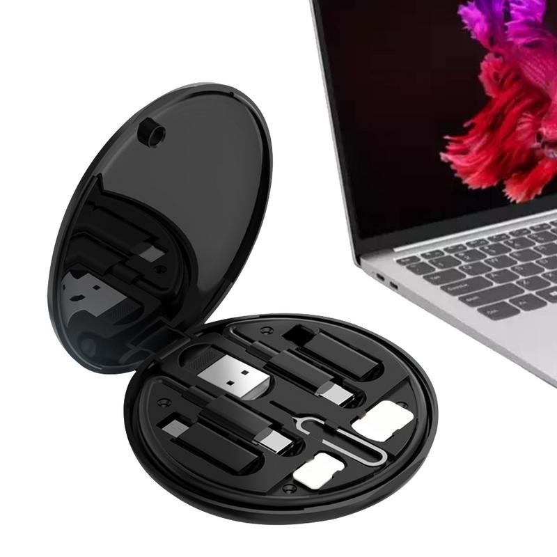 Hộp lưu trữ USB đa chức năng di động Bộ sắp xếp kỹ thuật số Cáp sạc nhanh 60w Bộ chuyển đổi loại C sang C 3 trong 1