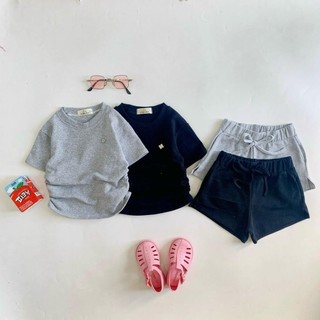 S11-[tomnaukids] Set áo thun đính tag phối quần cho bé iu chất thun boZip cotton thoải mái - Size 9-35Kg