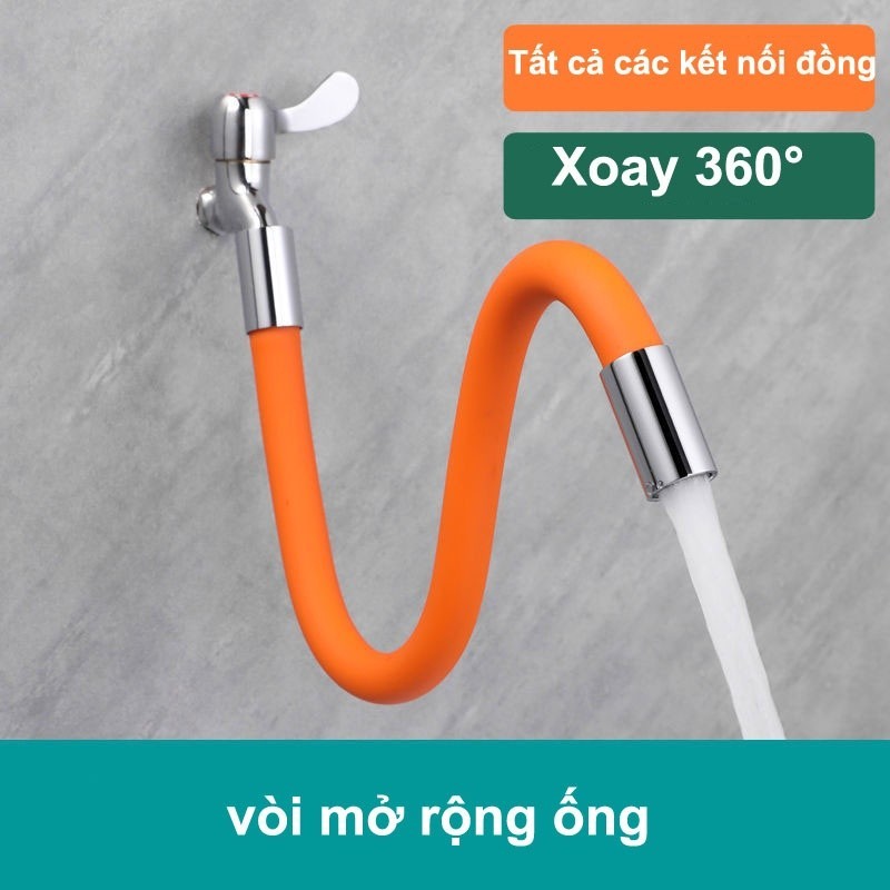 Ống nối dài vòi nước, xoay 360°, ống silicon, tất cả các kết nối đồng FETA
