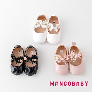 Mg-baby Girl Premium PU Flats Hoa Trẻ Sơ Sinh Giày Cũi Walker Đầu Tiên Cho Tiệc Lễ Hội Tắm Cho Bé