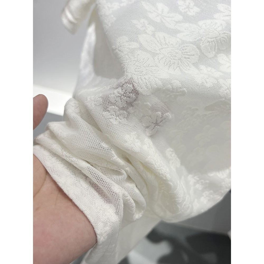 Milyfashion Ren Jacquard Tay Ngắn T Mùa Hè Mỏng Hơn Nhìn Top