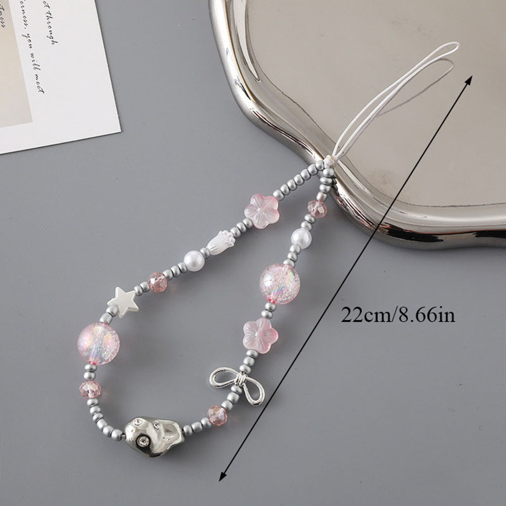 Hạt Móc Khóa Túi Mặt Dây Chống Mất Dây Đeo Điện Thoại Tai Nghe Ngọc Trai Dây Xích Vòng Tay Quà Tặng