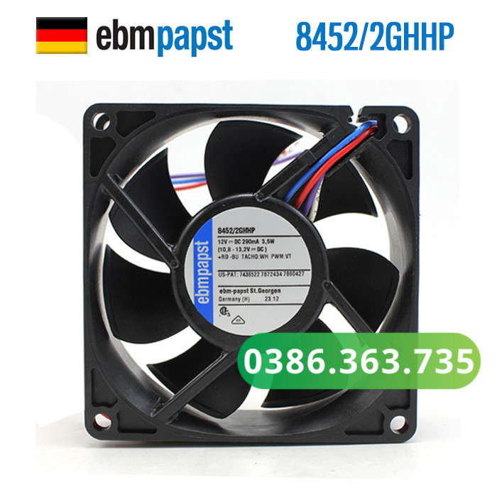 Quạt tản nhiệt Ebmpapst 8452/2ghhp 8025 12V 0.29a Chính Hãng Hãng ...