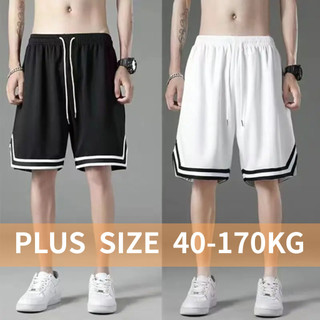 [Plus Size] Nam Vải Lưới Bóng Rổ Quần Short Bóng Đá Đen Trắng Oversize Thể Thao Chạy Bộ Thể Dục Quần Lót