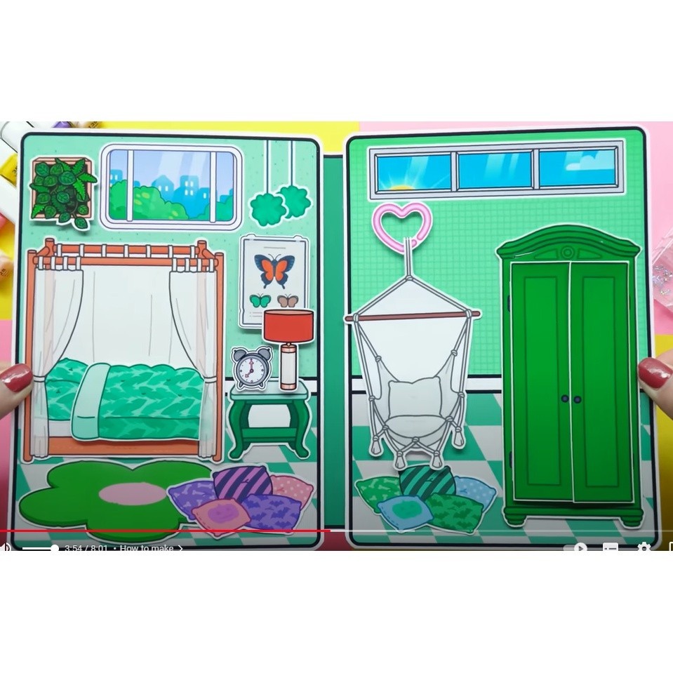 đồ chơi học liệu bóc dán toca life word Ngôi nhà màu xanh của Candy tóc hồng - sweetie pie