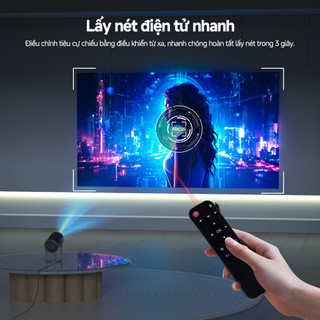 Máy chiếu di động GOOJODOQ 4K 250ANSI xoay 360°, màn hình lớn 150 inch