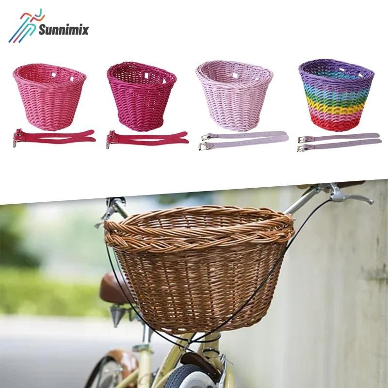 Giỏ tay cầm Sunnimix, di động có dây đeo, Giỏ trước xe đạp, Giỏ đựng đồ cho