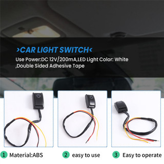 Công Tắc Nút Ô Tô Tự Làm Công Tắc Dán Loại Tắt / Bật Công Tắc Cho Đèn Đọc Sách Ô Tô / Bật Đèn Nhỏ Dc 12V / 200Ma
